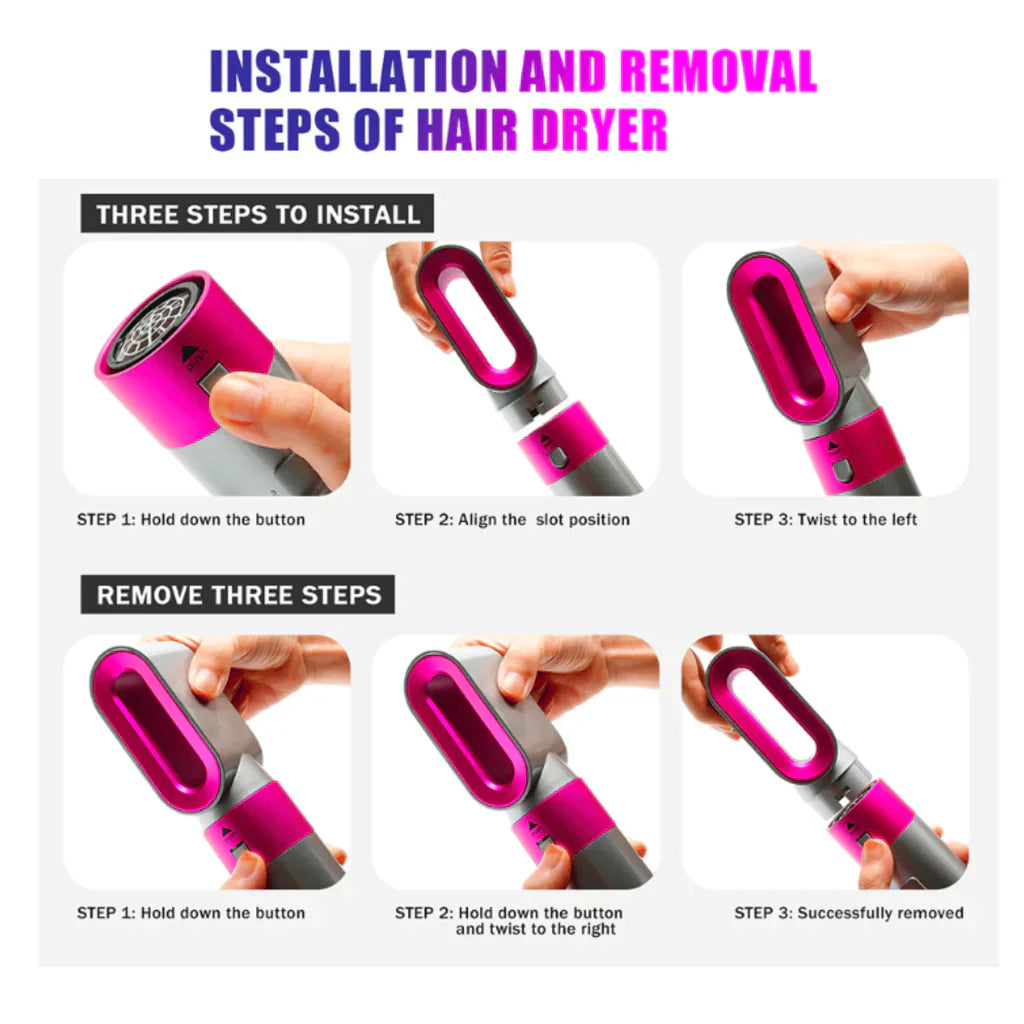 5-in-1 Hair Styler & Airwrap Multi-Functional Hot Air Brush – Curl, Smooth, Volumize & Dry