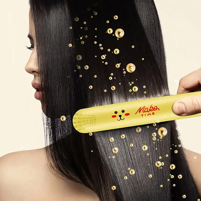 Mini Hair Straightener Ceramic Curling Bar Straight Roll 2 in 1 Splint Perm Mini Cartoon Portable Curling Iron