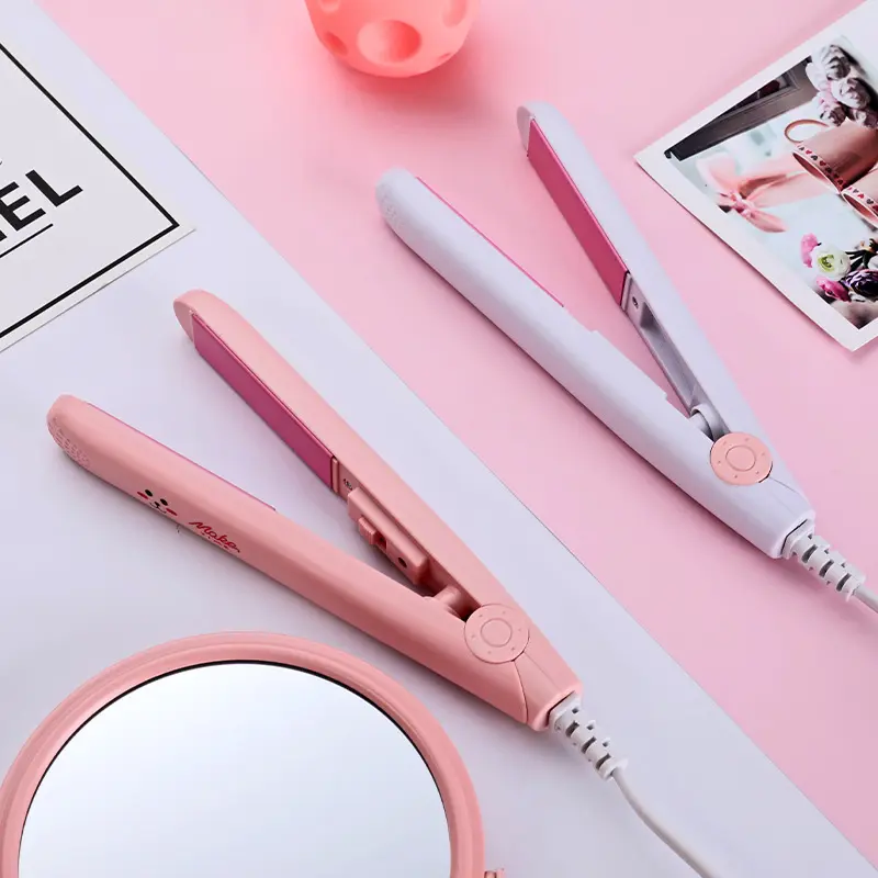 Mini Hair Straightener Ceramic Curling Bar Straight Roll 2 in 1 Splint Perm Mini Cartoon Portable Curling Iron