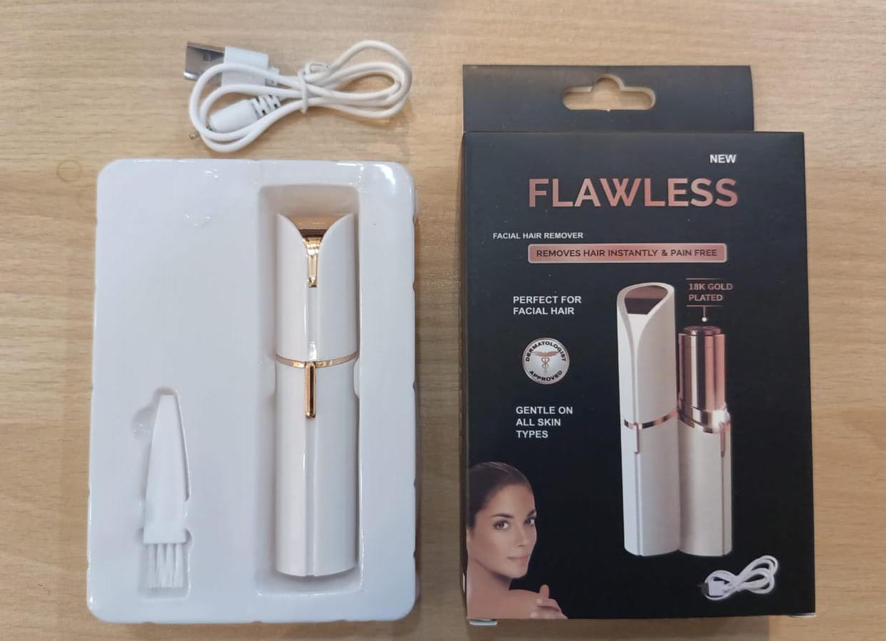FLAWLESS FACIAL HAIR REMOVER RECHARGEABLE REMOVE HAIR INSTANTLY & PAIN