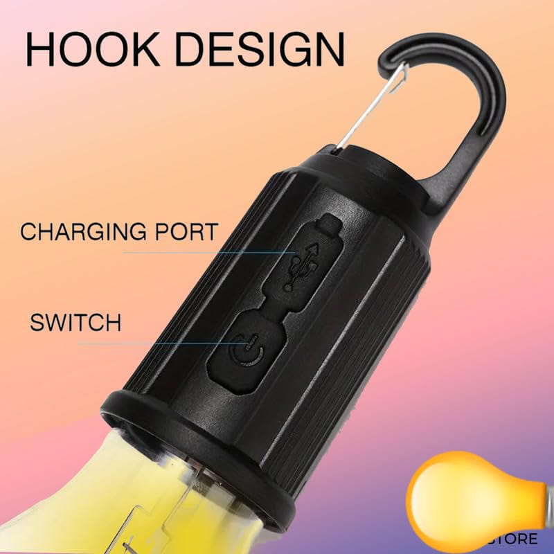 Rechargeable Camping Hanging Bulb Type C charging