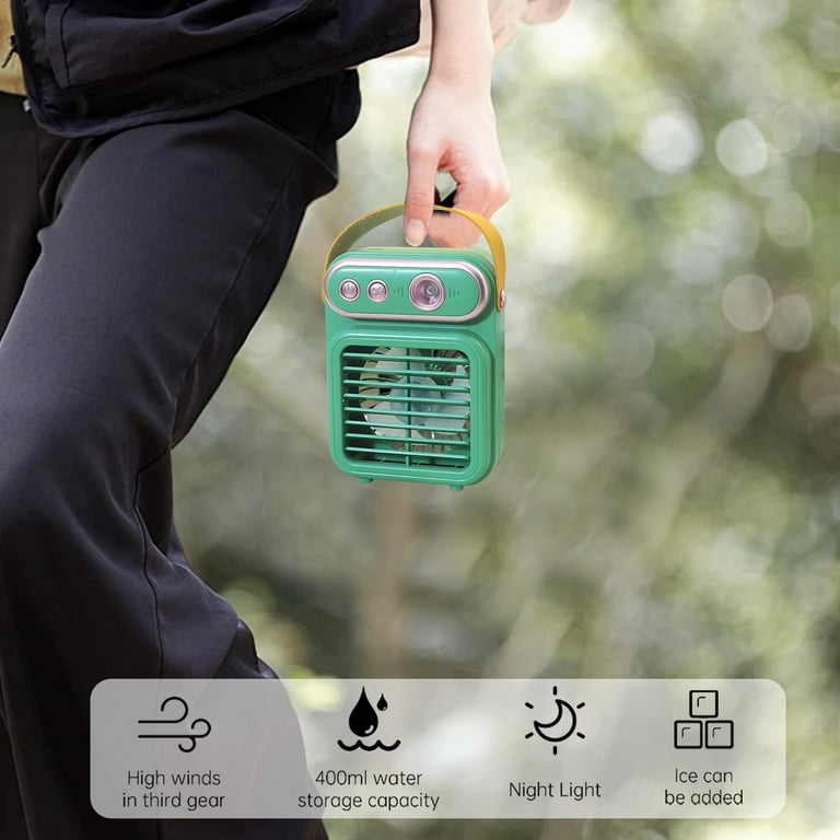 Portable Retro Spray Mini Fan Silent UBS Charging Outdoor Water Replenishment Three-speed Electric Fan