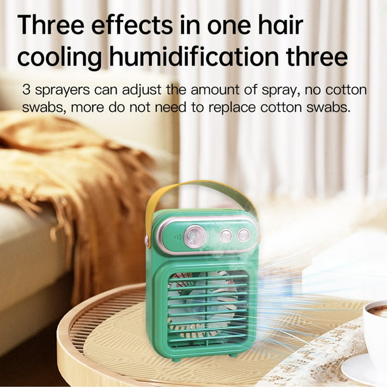 Portable Retro Spray Mini Fan Silent UBS Charging Outdoor Water Replenishment Three-speed Electric Fan