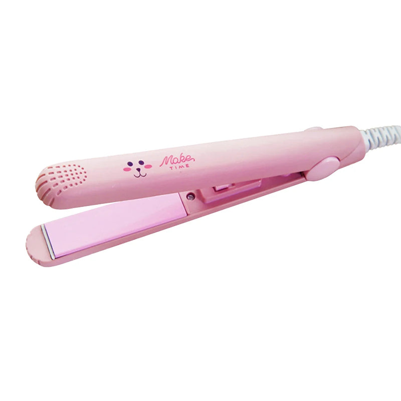 Mini Hair Straightener Ceramic Curling Bar Straight Roll 2 in 1 Splint Perm Mini Cartoon Portable Curling Iron