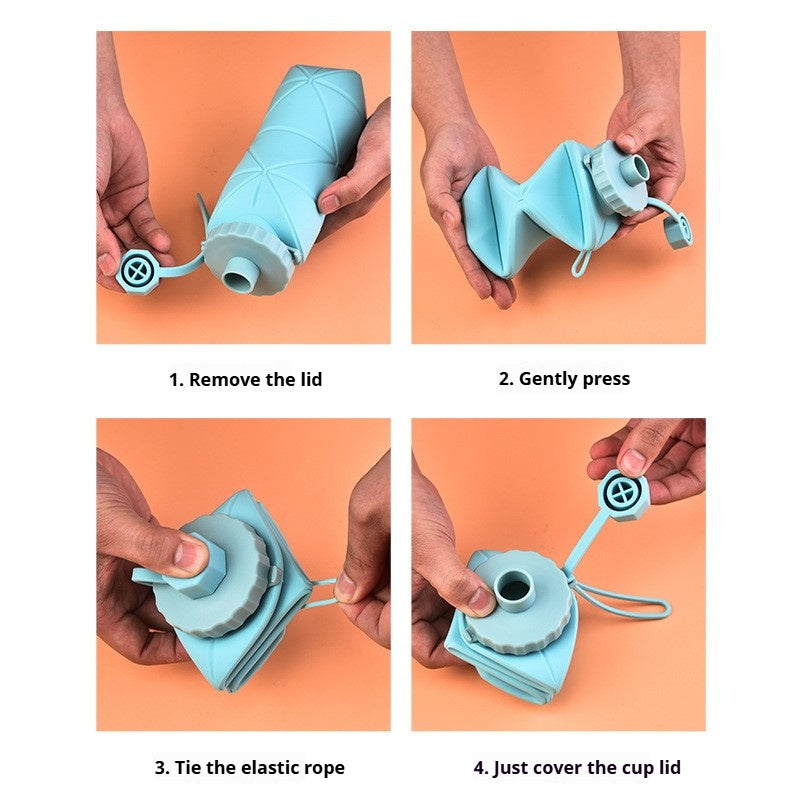 Silicone Folding Water Cup Portable Cycling Water Cup Bicycle Water Bottle