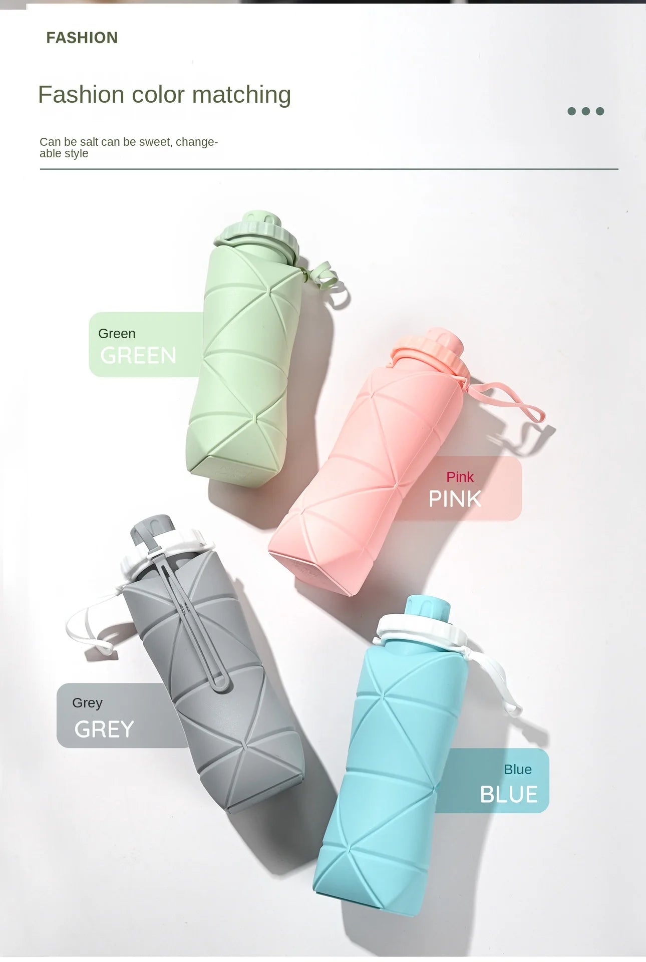 Silicone Folding Water Cup Portable Cycling Water Cup Bicycle Water Bottle