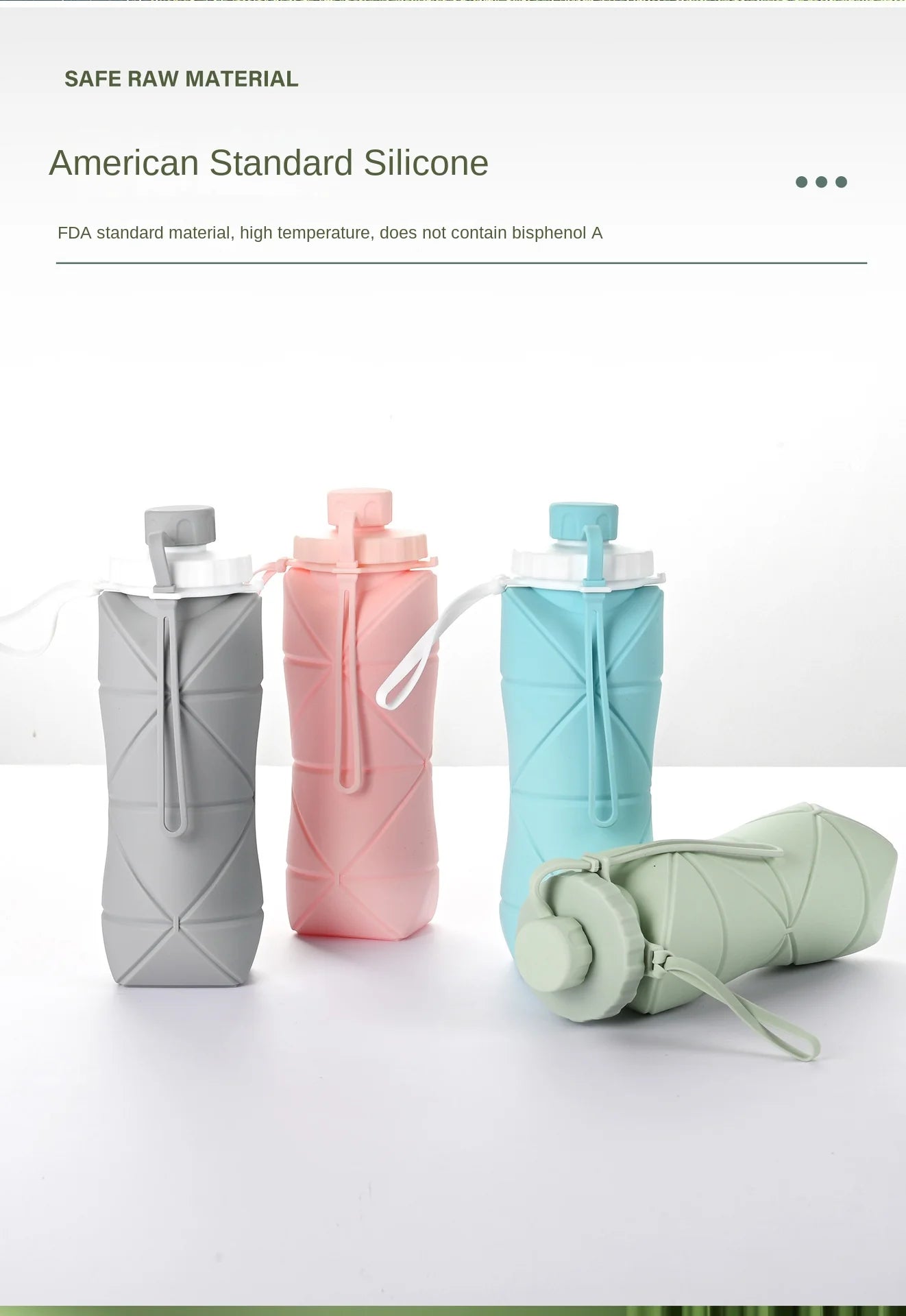 Silicone Folding Water Cup Portable Cycling Water Cup Bicycle Water Bottle